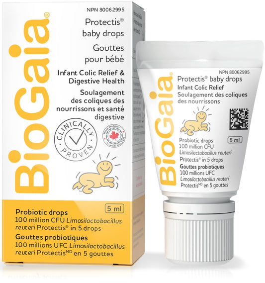 BioGaia Probiotic Baby Drops 5mL (125 Drops) for infant colic relief, newborns and babies