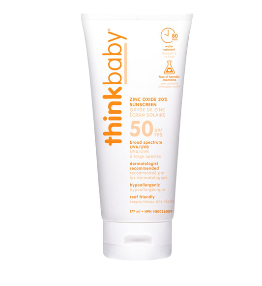 Thinkbaby - Écran Solaire Sûr FPS 50+, Protection à Large Spectre - 177ml 🍁 All In One Marketplace Canada