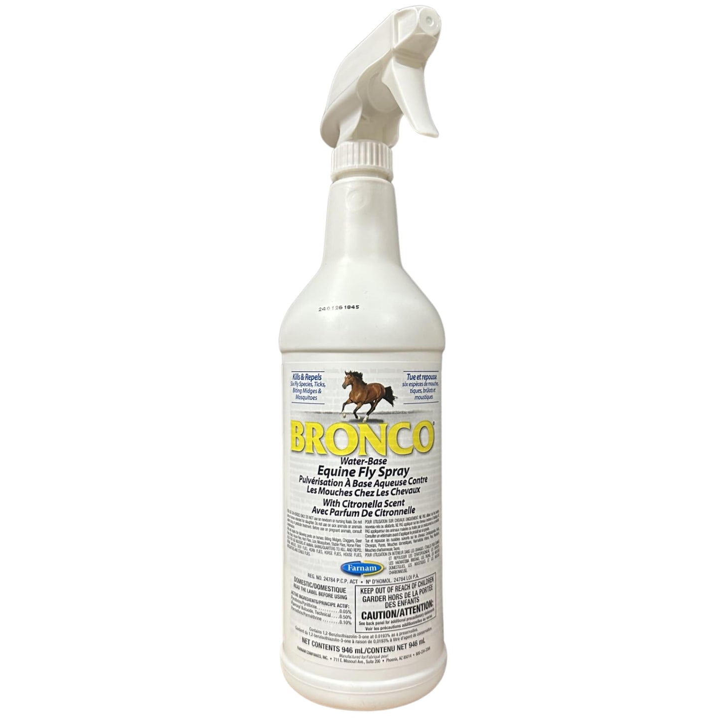 Bronco Water-Base Equine Fly Spray - 946 ml