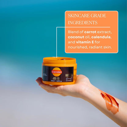 Carroten Intensive Tanning Gel | Browning Indoor/Outdoor Tan Accelerator | Non-Greasy, Water-Resistant with Carrot and Coconut Oil | Vitamin A & E For Moisture & Hydration | Made in Greece | 5 Fl Oz