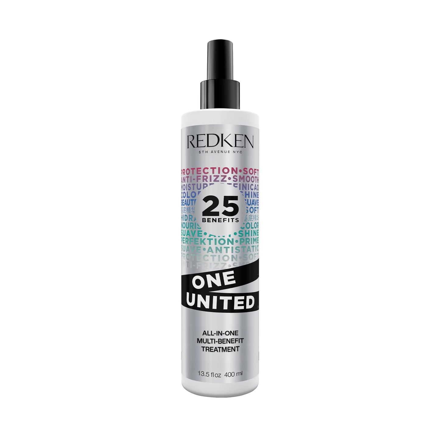 Redken One United Leave In Conditioner, Detangler Spray, Multi-Benefit Hair Treatment, Nourishes, & Smooths Frizz, Heat Protection Spray for Blow Dry & Styling, For All Hair Types, Paraben Free