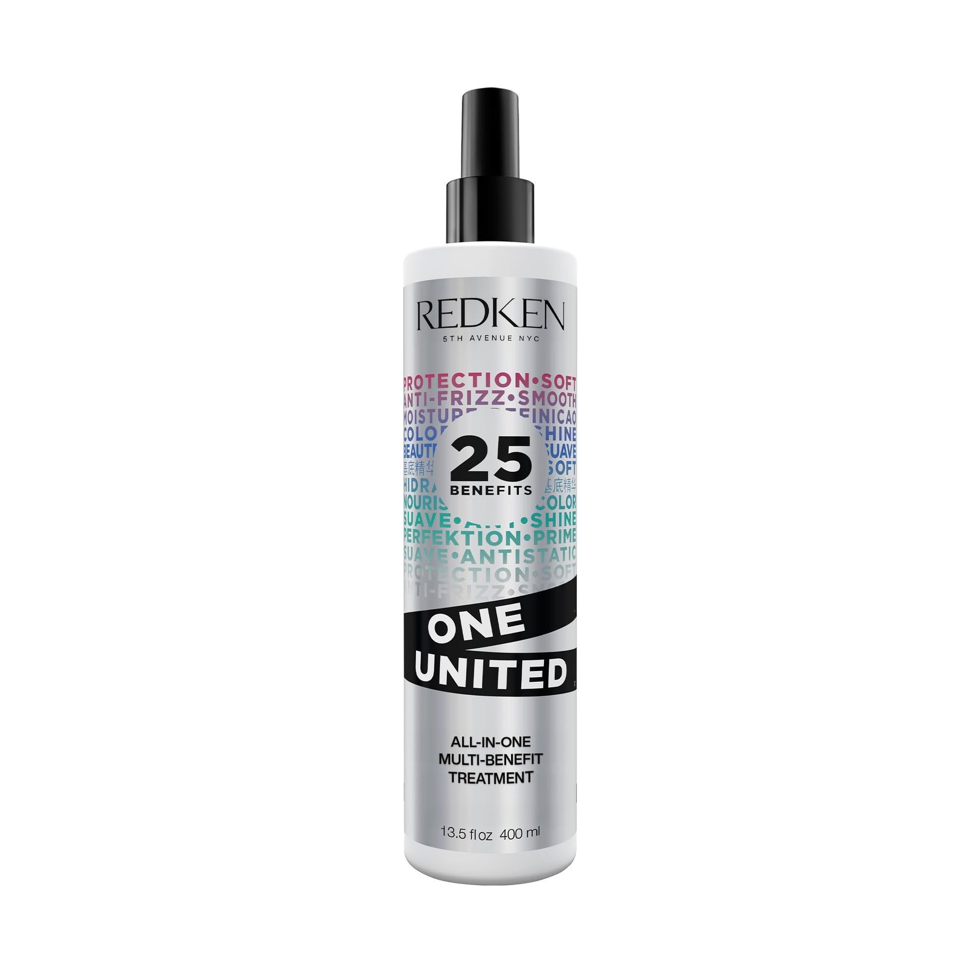 Redken One United Leave In Conditioner, Detangler Spray, Multi-Benefit Hair Treatment, Nourishes, & Smooths Frizz, Heat Protection Spray for Blow Dry & Styling, For All Hair Types, Paraben Free