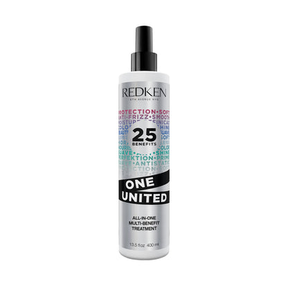 Redken One United Leave In Conditioner, Detangler Spray, Multi-Benefit Hair Treatment, Nourishes, & Smooths Frizz, Heat Protection Spray for Blow Dry & Styling, For All Hair Types, Paraben Free