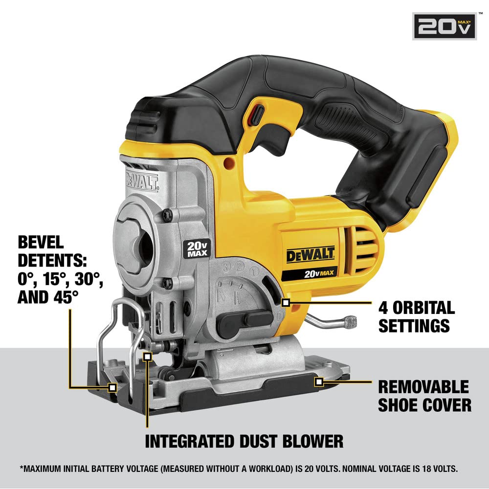 DEWALT 20V MAX Jig Saw, Tool Only (DCS331B) , Yellow DEWALT