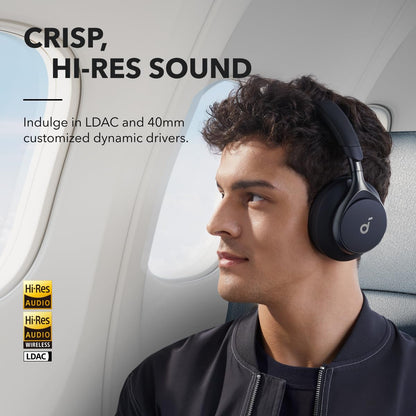 Soundcore by Anker, Space One, Active Noise Cancelling Headphones, 2X Stronger Voice Reduction, 40H ANC Playtime, App Control, LDAC Hi-Res Wireless Audio, Comfortable Fit, Clear Calls, Bluetooth 5.3 - Available at All In One Marketplace Canada