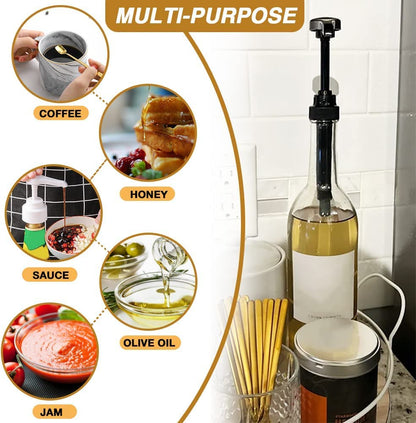 8 Pack Gold Coffee Syrup Pump Dispenser, Compatible with 25.4 Oz/750ml Bottles, Great for Home & Coffee Bar Drinking Mixes, Tea, Beverage, Cocktails, Plus Spoons - Available at All In One Marketplace Canada