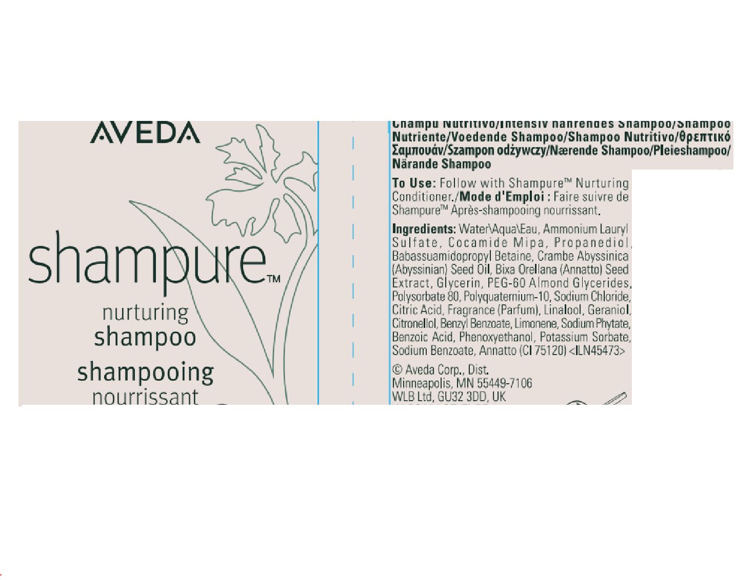 Aveda Shampure Nurturing Shampoo for Fine to Medium Hair | Gently Cleanses Hair | Daily Shampoo | 9% Naturally Derived* | Calming Aroma of Lavender & Ylang Ylang, 250ml - Available at All In One Marketplace Canada