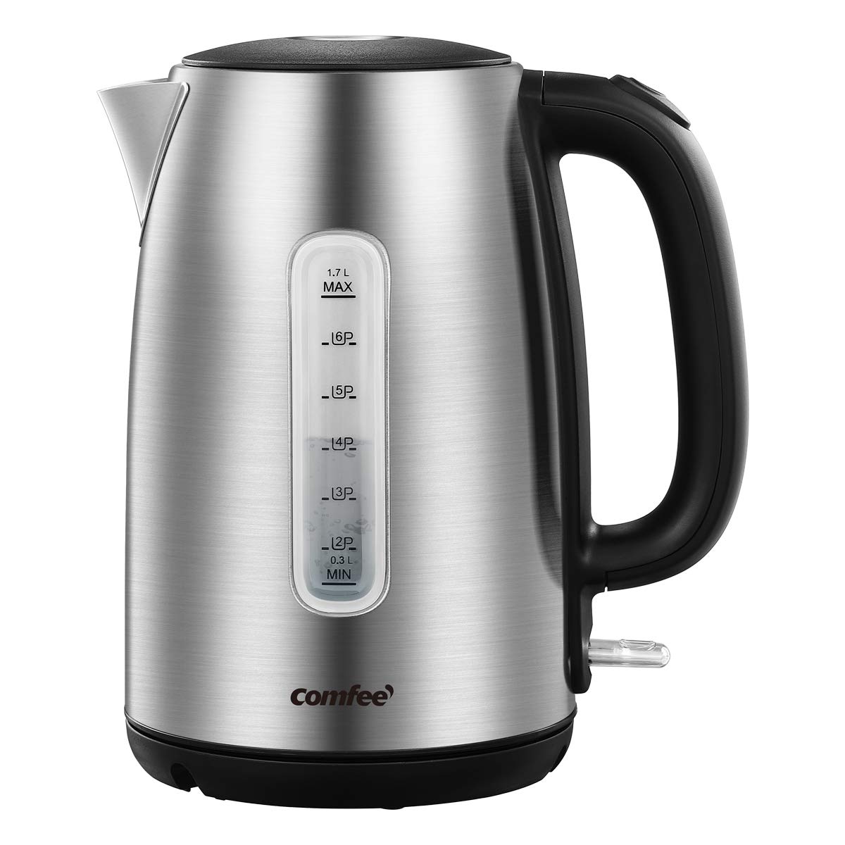 COMFEE' Stainless Steel Electric Kettle, 1.7L Tea Kettle Electric for Boiling Water, Hot Water Kettle 1500W Fast Boil with LED Light, Auto Shut-Off and Boil-Dry Protection COMFEE'