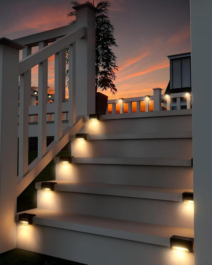 CANASUN Solar Deck Lights 16 Pack Solar Fence Light Solar Powered Outdoor Step Light IP65 Waterproof LED Pathway Light for Deck Fence Railing Garden Patio StairYard (Warm Light) - Available at All In One Marketplace Canada