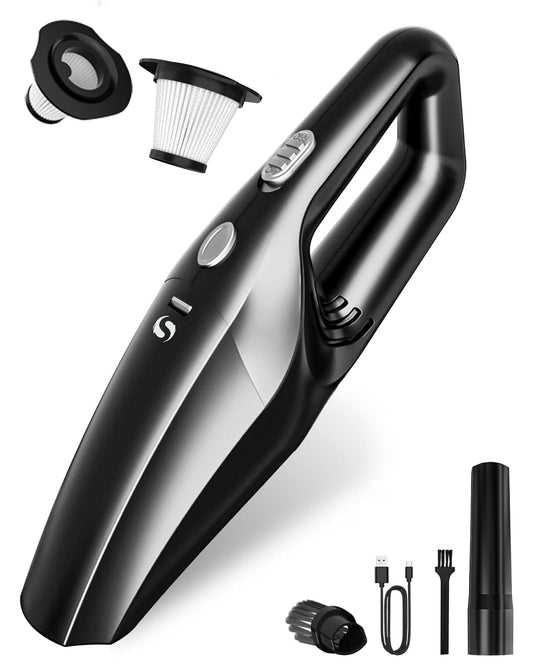 SERVOMASTER Handheld Vacuum Cleaner Cordless, Mini Vacuum Cleaner Rechargeable, 120W High Power Vacuum Cleaner with Extra HEPA Filter, Portable Vacuum Cleaner for Car Home Cleaning - Available at All In One Marketplace Canada