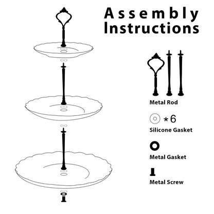 Pukka Home 3 Tier Ceramic Cake Stand Wedding, Dessert Cupcake Stand for Tea Party Serving Platter 🍁 All In One Marketplace Canada
