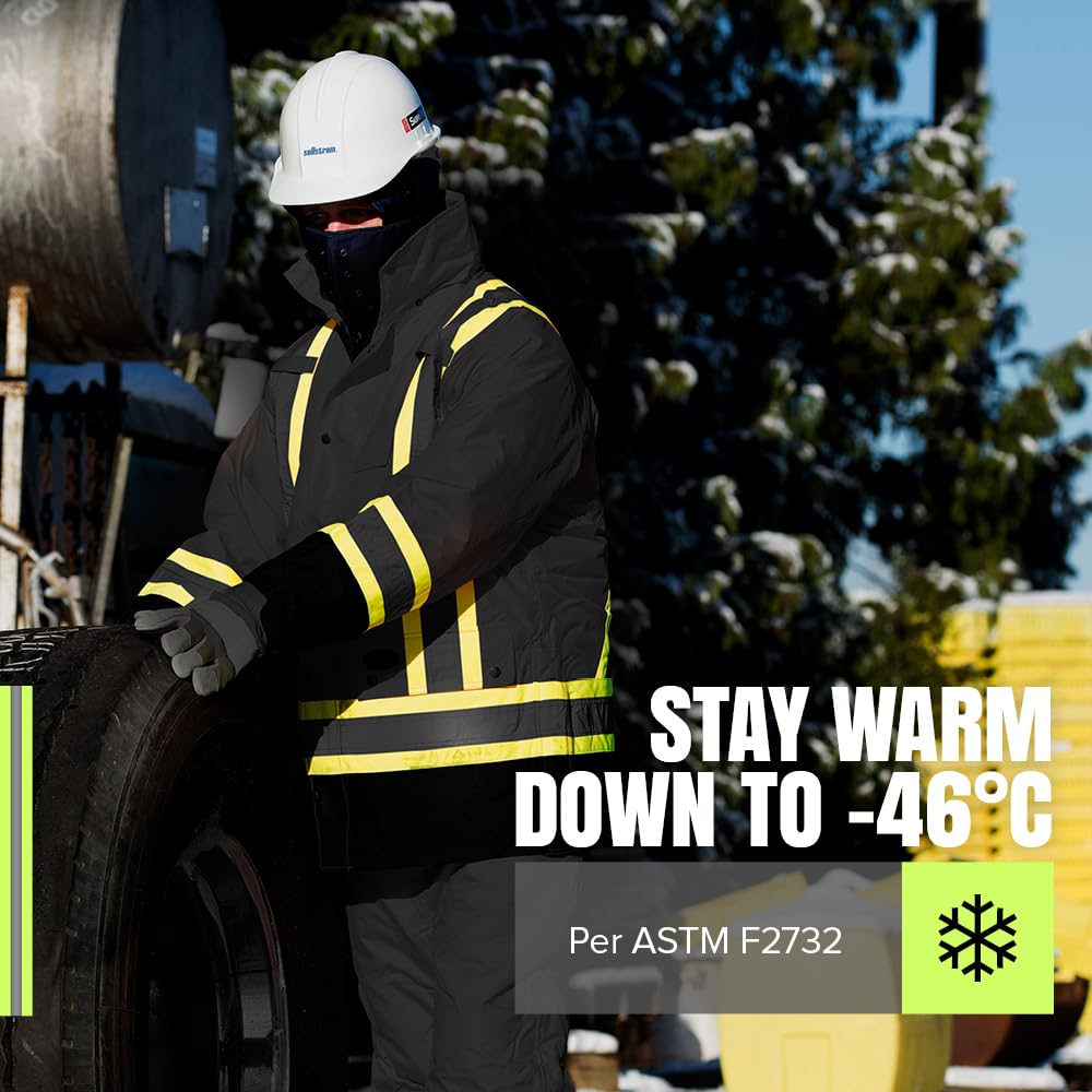 Pioneer Hi Vis Winter Work Jacket for Men - 7-in-1 - For Construction 🍁 All In One Marketplace Canada