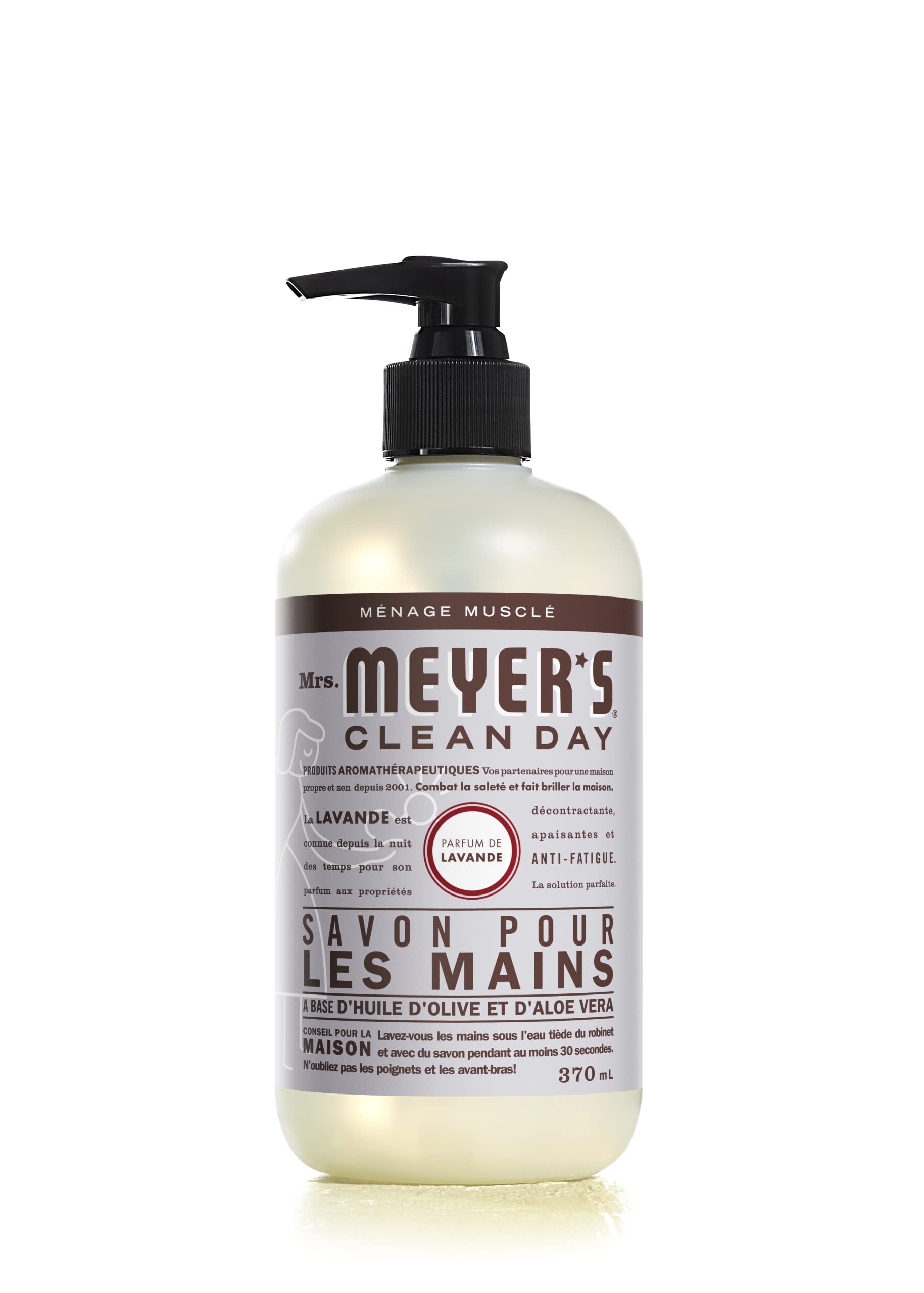 Mrs. Meyer's Clean Day Liquid Hand Soap, Cruelty Free & Biodegradable Hand Wash Formula Made with Essential Oils, Lavender Scent, 370 ml Bottles, 4 Pack MRS. MEYER'S