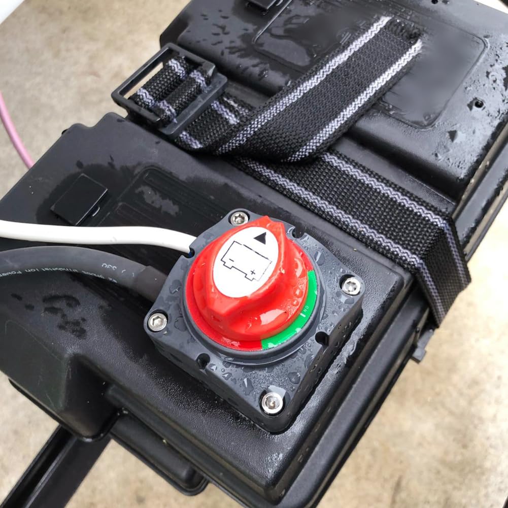 Ampper Battery Disconnect Switch, 12-48 V Battery Power Cut Master Switch Disconnect Isolator for Car, Vehicle, RV and Boat (On/Off)