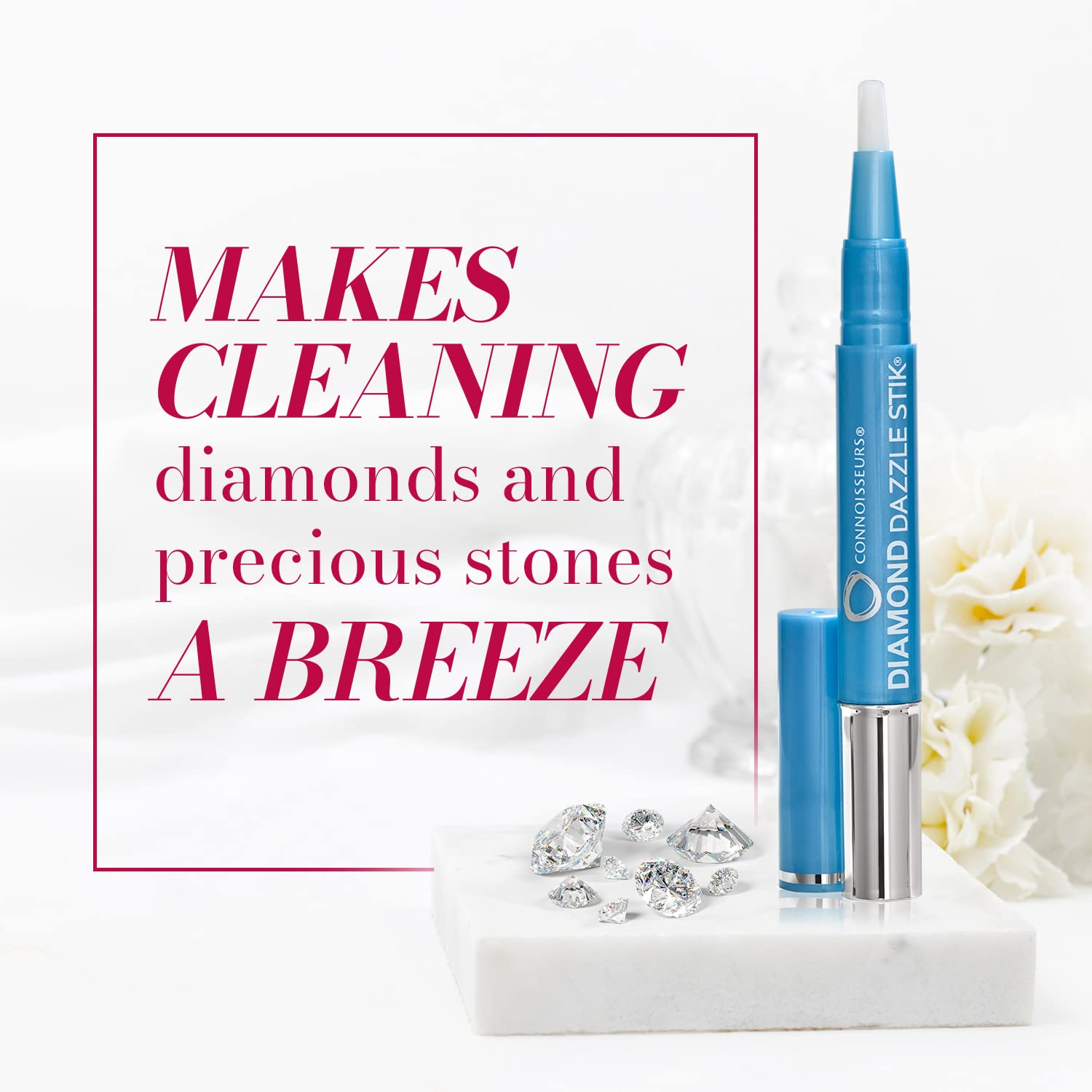 Connoisseurs 1050 Diamond Dazzle Stik – Portable Ring Cleaner Pen for Wedding Bands, Engagement Rings, Gemstones & Fine Jewelry – Safe & Easy At-Home Jewelry Cleaner (Single Pen) - Available at All In One Marketplace Canada