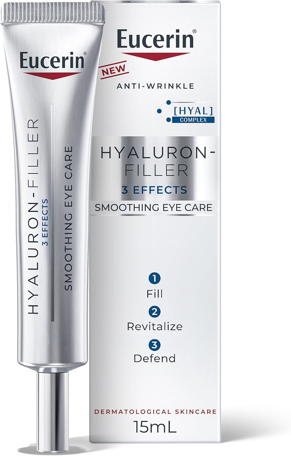 Eucerin Anti-Wrinkle Eye Cream, Smoothing, Anti-Age, Hyaluronic Acid, 15mL Eucerin