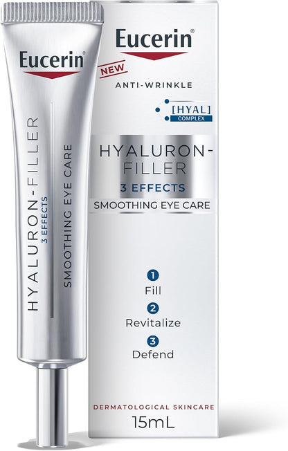 Eucerin Anti-Wrinkle Eye Cream, Smoothing, Anti-Age, Hyaluronic Acid, 15mL Eucerin