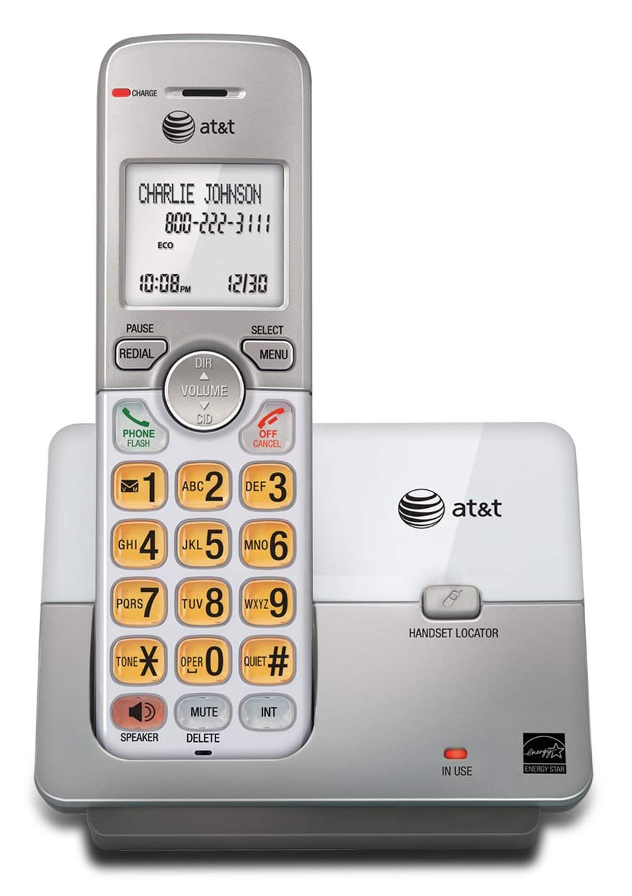 AT&T DECT 6.0 3 Cordless Phones with Caller ID, Handset Speakerphones, White and Grey