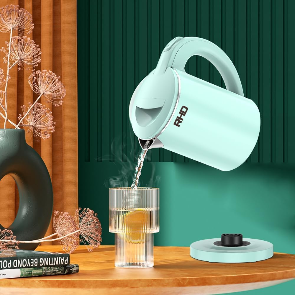 RHD 0.5L Small Portable Electric Kettles for Boiling Water, 304 Stainless Steel Hot Water Dispensers, Fast Boil Teapot, Auto Shut-Off, Perfect For Dorm RV Travel Coffee Tea, Green - Available at All In One Marketplace Canada