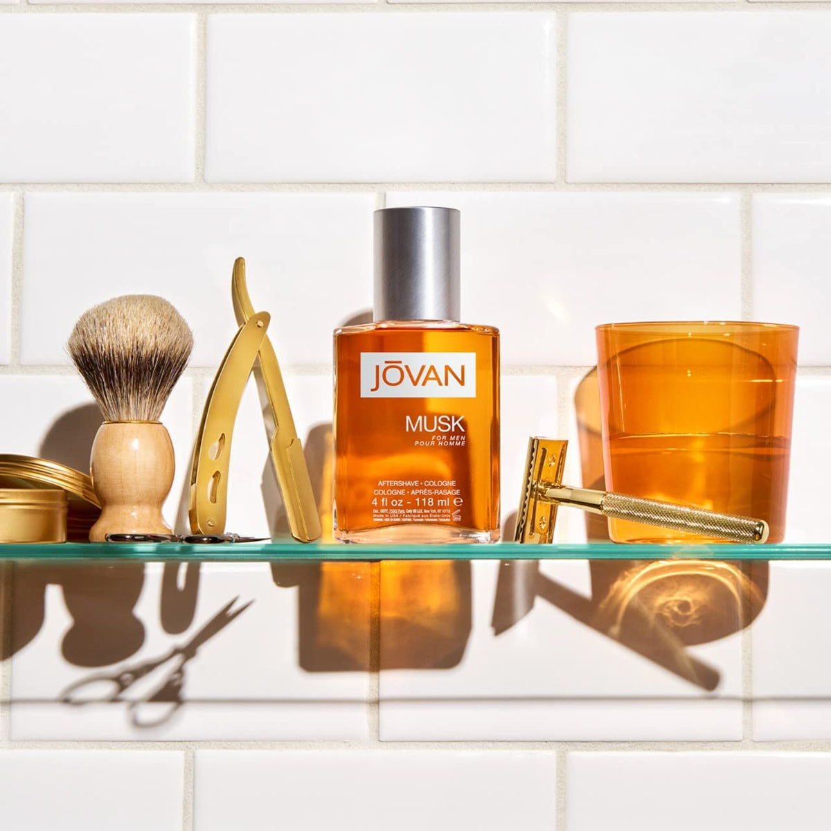 Jovan Aftershave, Musk for Men - Notes of Neroli, Amber, and Musk