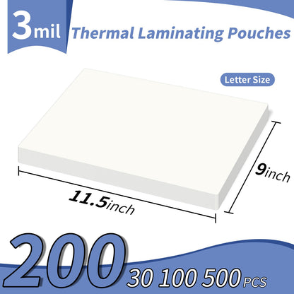PAPRMA 3-MiL Laminating Sheets 200 Packs, Laminate Pouches Holds 8.5-x-11-inch Sheet, Clear Thermal Laminator Paper 9-x-11.5-inch - Available at All In One Marketplace Canada