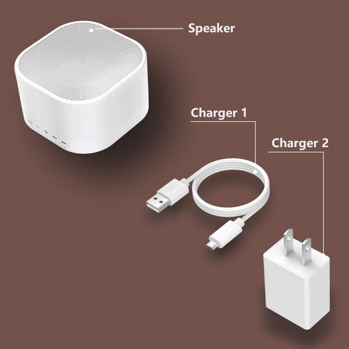 Magicteam Sleep Sound White Noise Machine with 20 Natural Soothing Sounds and Memory Function 32 Levels of Volume Powered by AC or USB and Sleep Timer Sound Therapy for Baby Kids Adults (White) - Available at All In One Marketplace Canada