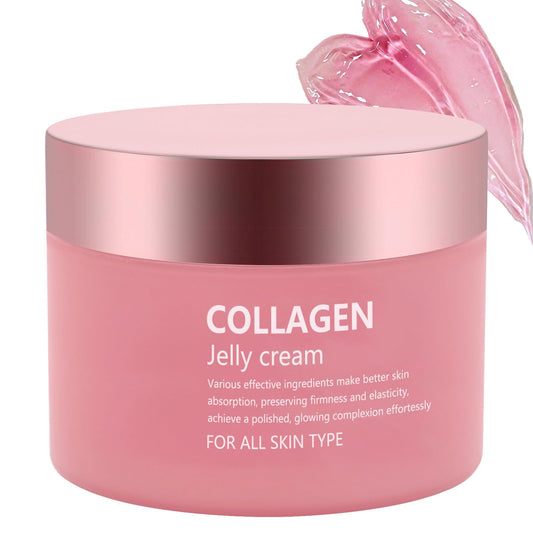 Collagen Jelly Cream - Contains Niacinamide & Freeze Dried Hydrolyzed Collagen -Elasticity & Hydration - Reduce Fine Lines & Dullness - Korean Glass-Shiny Skin Suitable for All Skin Types (3.38 Fl.Oz) - Available at All In One Marketplace Canada