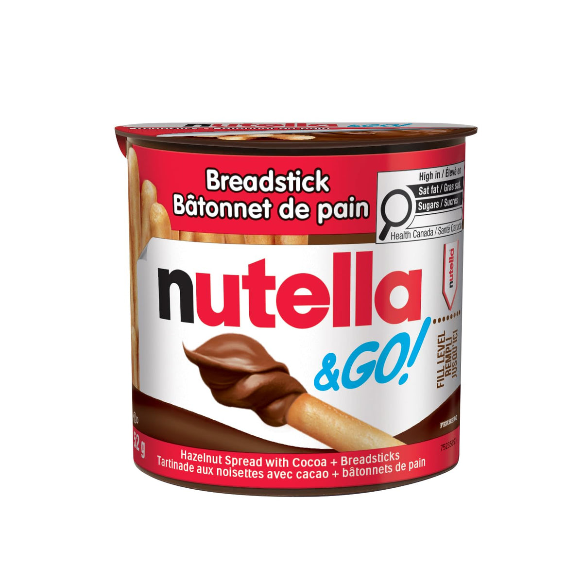 NUTELLA & GO Chocolate Hazelnut Spread With Breadsticks - 52 g Pack x 12