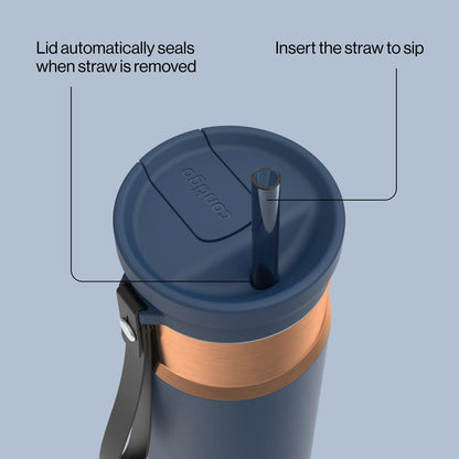 Contigo SnapSeal 24 oz Water Bottle w/Carry Strap & Reusable Straw | Vacuum-Insulated Stainless Steel for Hot & Cold Drinks | Spill-Proof Lid | BPA & Lead-Free | Dishwasher Safe 🍁 All In One Marketplace Canada