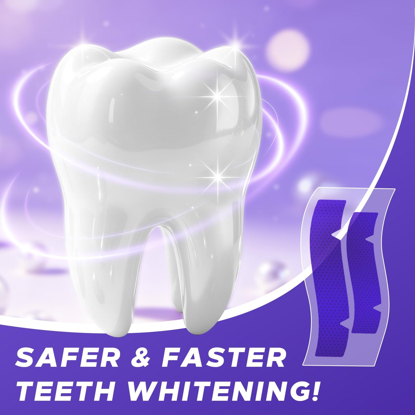 Purple Teeth Whitening Strip 20 Non-Slip Strips - Whitening for Teeth Sensitive, Professional Teeth Whitening Strips, Fast Remove Smoking, Coffee, Wine Stains, Teeth Whitening Kit Pack - Available at All In One Marketplace Canada