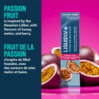 Liquid I.V. Hydration Multiplier Electrolyte Drink Mix - Enhanced Hydration Electrolyte Powder with Vitamins B3, B5, B6, B12 and C -18x On-the-go Sticks for Workout and Travel - Passion Fruit