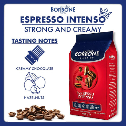 Caffè Borbone Espresso Intenso Whole Bean Coffee – Premium Italian Robusta Blend, Medium Roast, 2.2 lb