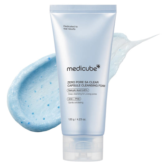 medicube Zero Pore Clear Blue Capsule Facial Deep Cleanser for Skin Texture, Blackhead & Pore Care | AHA, BHA & PHA for Double Cleansing, Daily Gentle Face Wash, Korean Skincare | 120g / 4.23 oz - Available at All In One Marketplace Canada