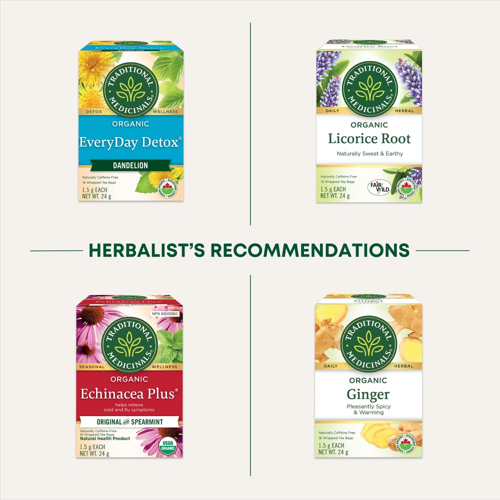 Traditional Medicinals Organic Spearmint Herbal Tea – 6 Pack (96 Tea Bags)