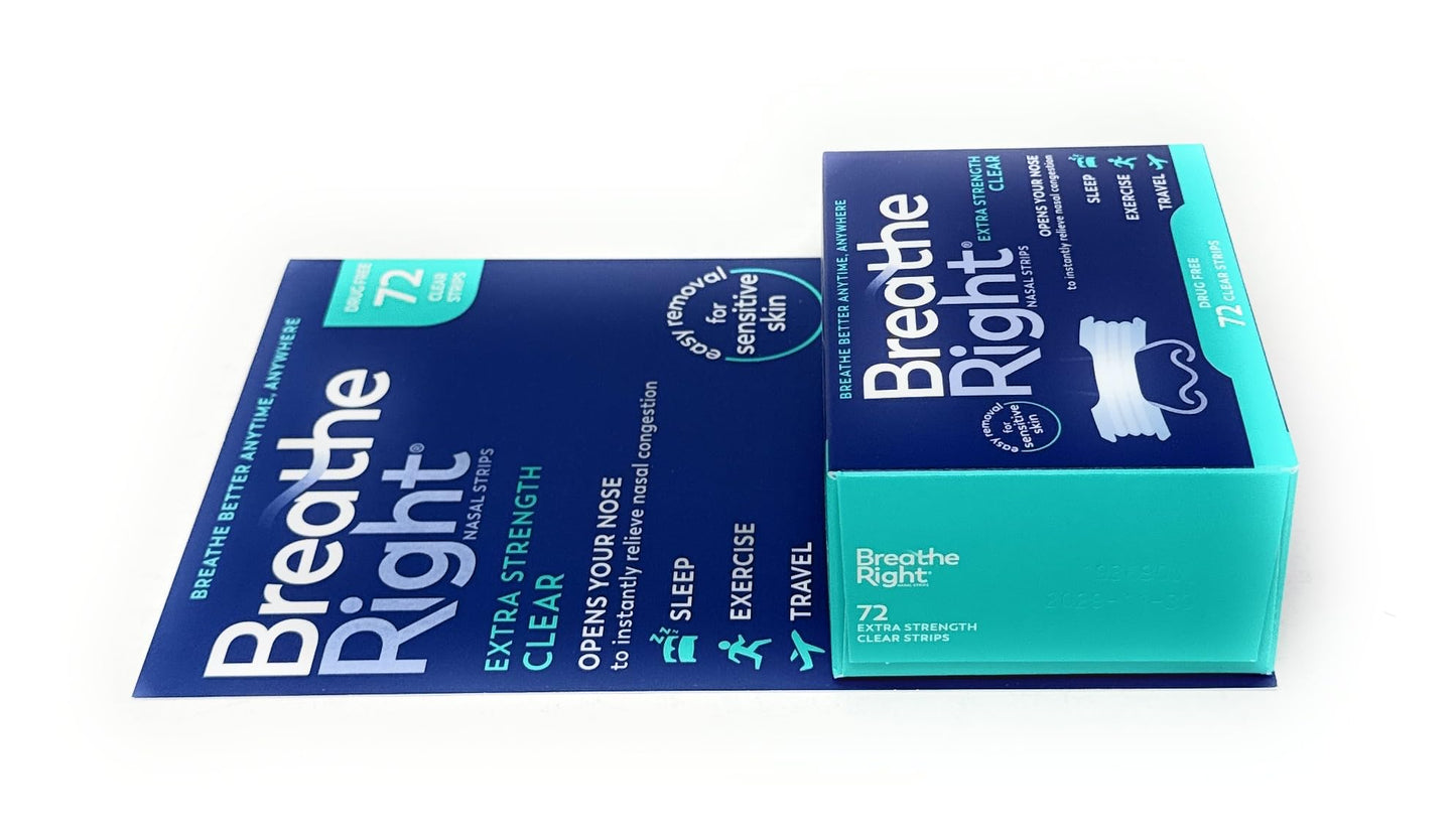 Breathe Right BR Clear Nasal Strips 72 Ct - Available at All In One Marketplace Canada