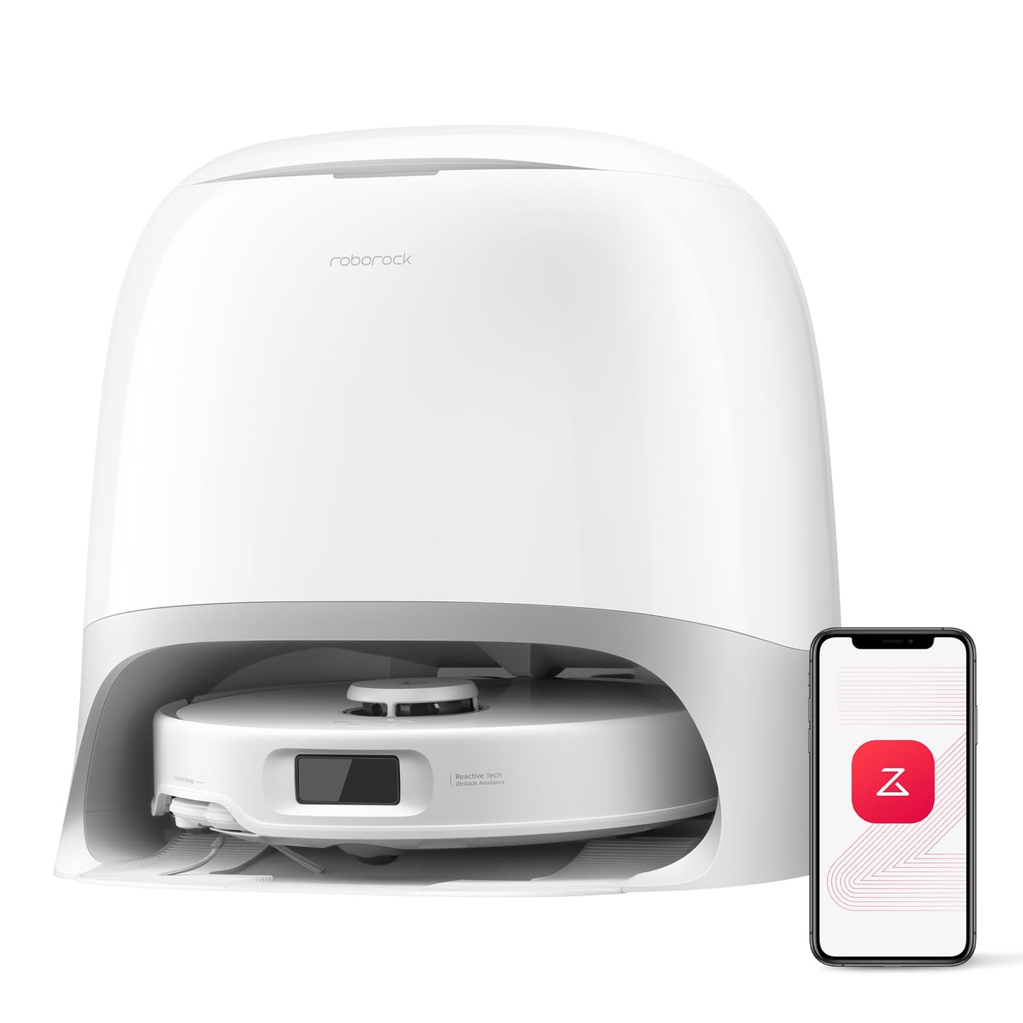 roborock Qrevo Curv S5X Robot Vacuum and Mop, 18,500Pa Suction, Zero-Tangling Design, FlexiArm Side Brush & Mop, Smart Obstacle Avoidance, Self-Washing & Drying, Self-Emptying, Perfect for Carpet - Available at All In One Marketplace Canada