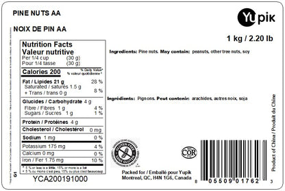 Yupik Pine Nuts – 1 kg Raw Shelled Kernels, Gluten-Free, Kosher, Unsalted & Unroasted