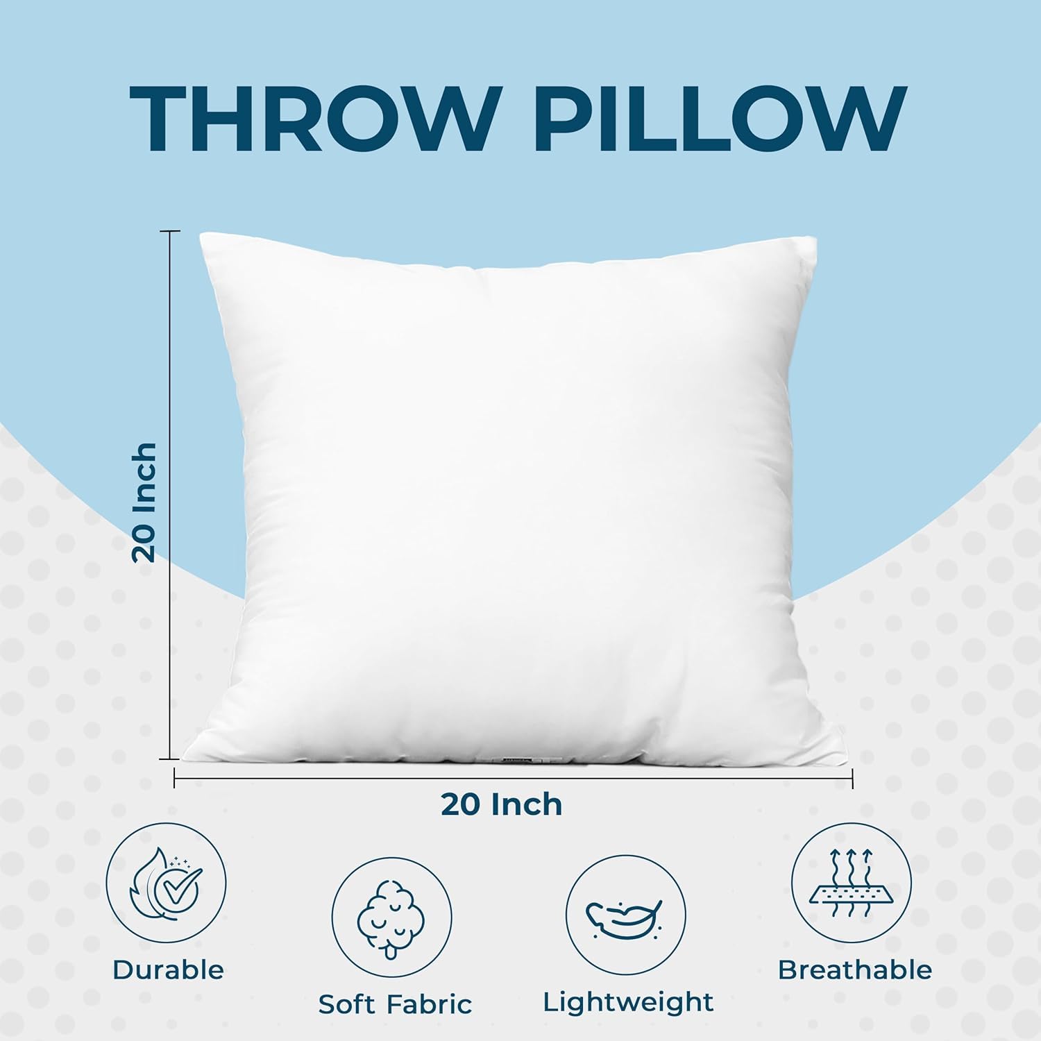 Utopia Bedding Decorative Throw Pillows for Couch - 20 x 20 Inches - Pack of 4, Down Alternative Cushions for Sofa - Fluffy Bed Decorative Pillows, Throw Pillow for Bed, White