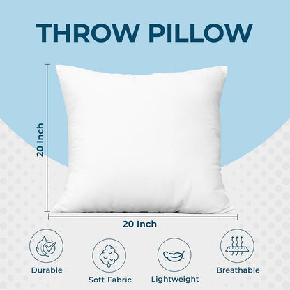 Utopia Bedding Decorative Throw Pillows for Couch - 20 x 20 Inches - Pack of 4, Down Alternative Cushions for Sofa - Fluffy Bed Decorative Pillows, Throw Pillow for Bed, White