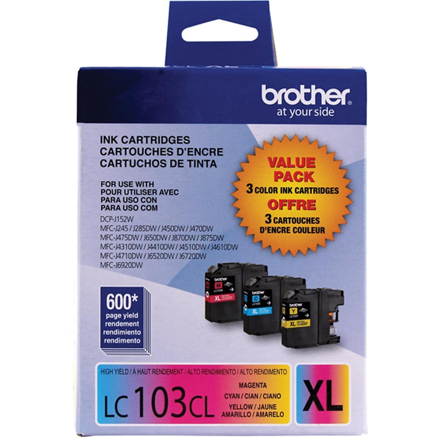 Brother LC1033PKS High Yield Ink Cartridge - Colour 3pks (CyanMagentaYellow) Brother