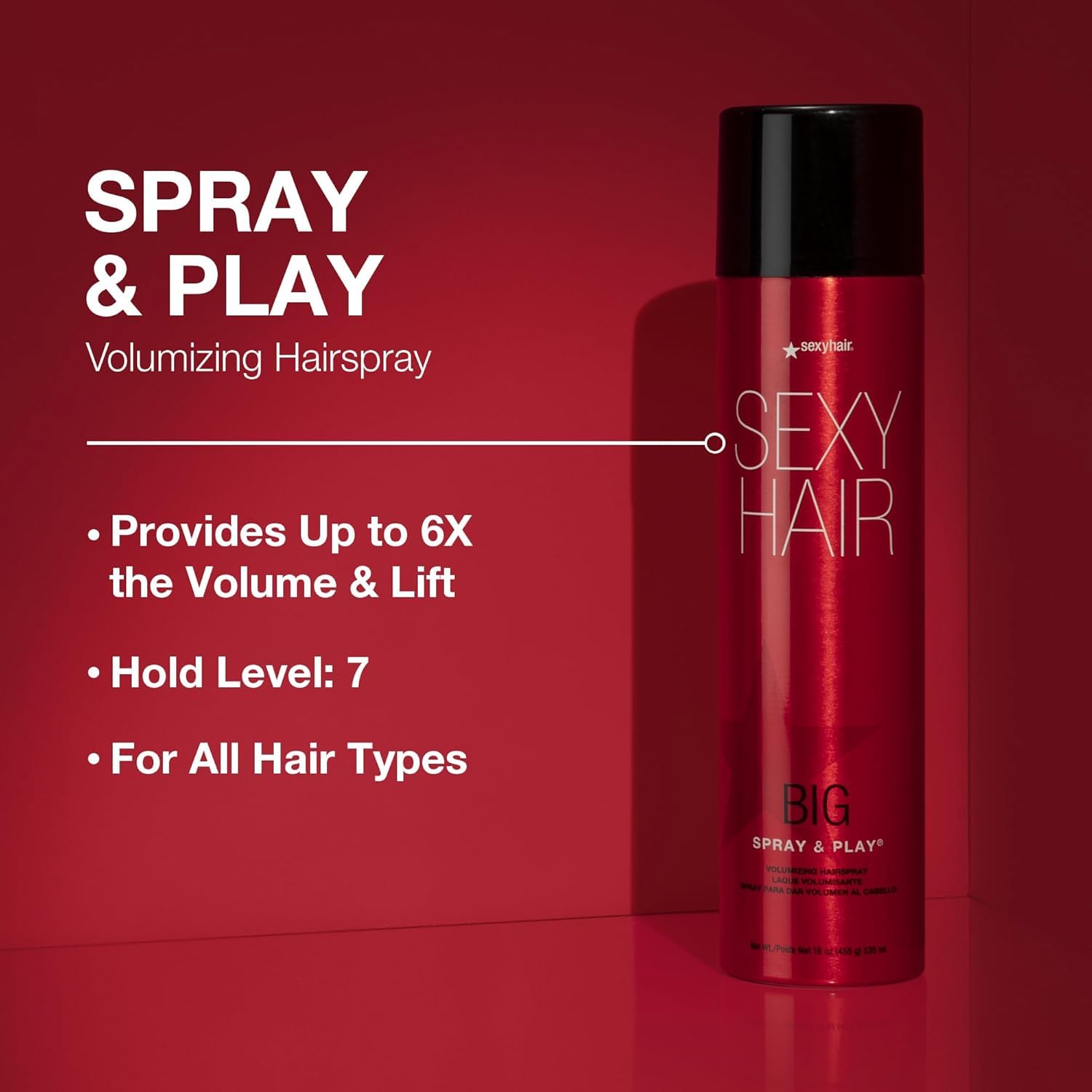 SexyHair Big Spray & Play Volumizing Hairspray, 10 Oz | Hold and Shine | Up to 72 Hour Humidity Resistance | All Hair Types - Available at All In One Marketplace Canada