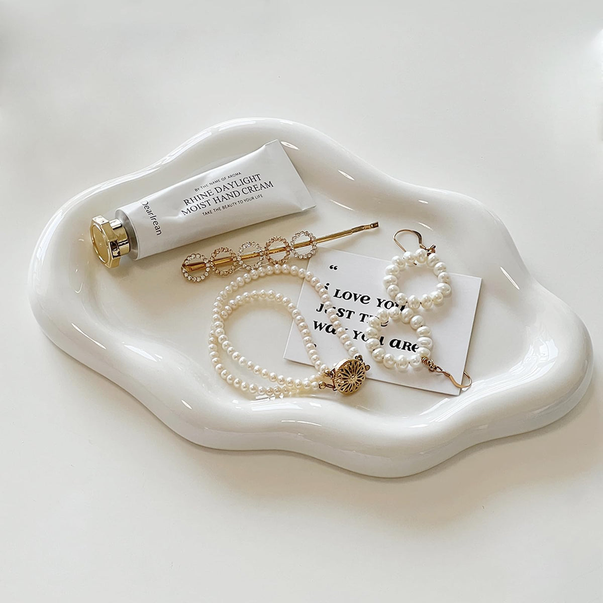 White Ceramic Jewelry Dish for Women, Cloud Jewelry Tray Trinket Holder 🍁 All In One Marketplace Canada
