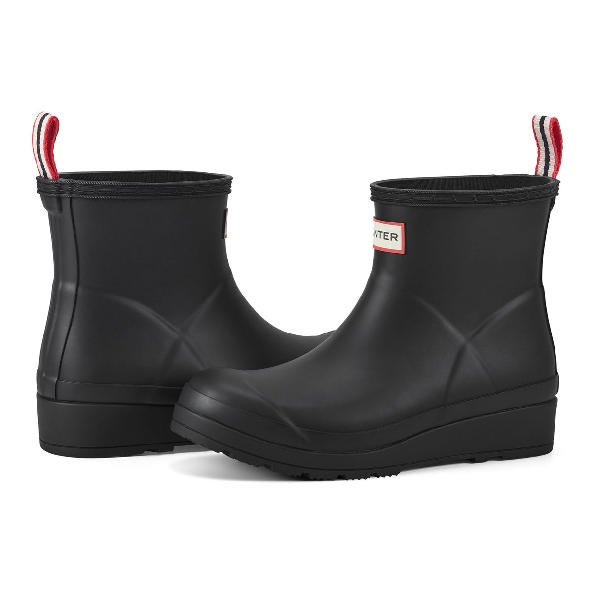 Hunter Women Play Short Boot, Black, Size 7