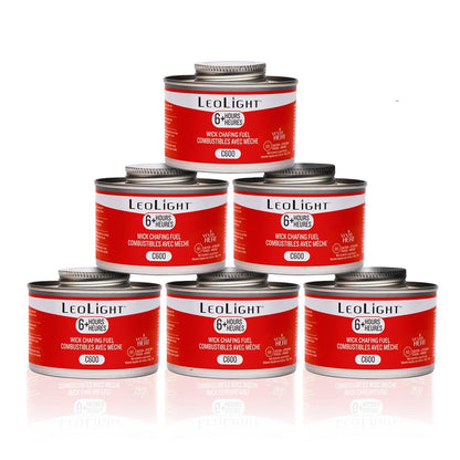 6 Pack Chafing Fuel 6 Hour Burn – Odorless, Smokeless & Spill-Proof Wick, 7.8oz Food Warmer Fuel for Chafing Dish Buffet Set & Catering Use, LeoLight - Available at All In One Marketplace Canada