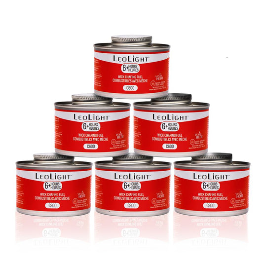 6 Pack Chafing Fuel 6 Hour Burn – Odorless, Smokeless & Spill-Proof Wick, 7.8oz Food Warmer Fuel for Chafing Dish Buffet Set & Catering Use, LeoLight - Available at All In One Marketplace Canada
