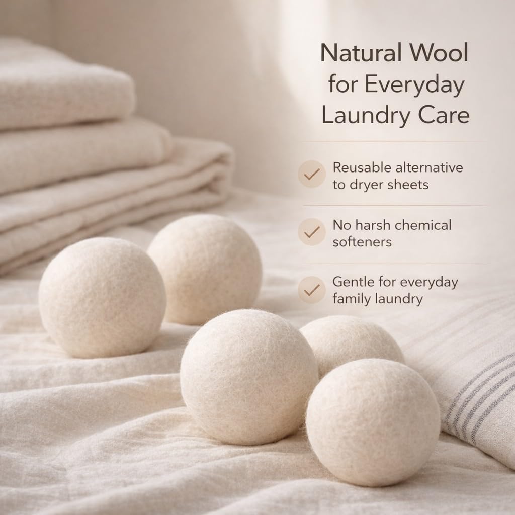 Updated Version(Made of The Latest Shearing) Wool Dryer Balls Pack of 6 XL,Premium Reusable New Zealand Natural Fabric Softener,Saves Drying Time, Handmade Dryer Balls… - Available at All In One Marketplace Canada