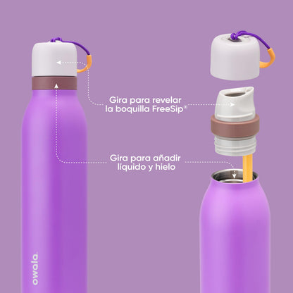 Owala FreeSip Twist Insulated Stainless Steel Water Bottle with Straw for Sports and Travel, BPA-Free, 24-oz, Purple/Purple (California Grapevine) 🍁 All In One Marketplace Canada