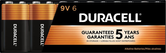 Duracell Coppertop 9V Battery, 6 Count (Pack of 1), 9 Volt with Long-Lasting Power, All-Purpose Alkaline 9V Battery for Household and Office Devices - Available at All In One Marketplace Canada