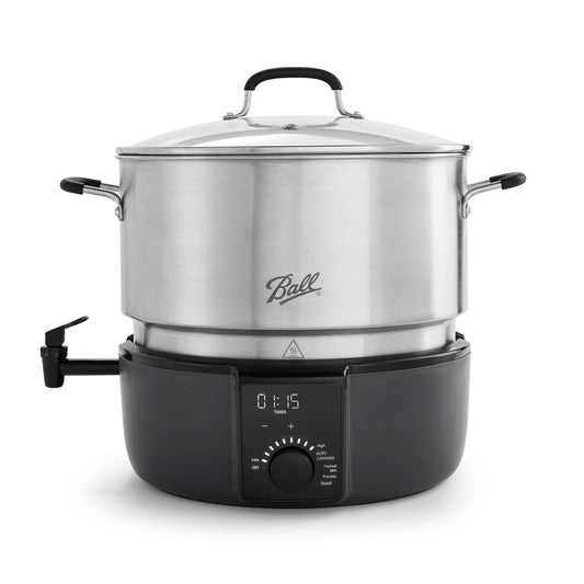 Ball EasyCanner Electric Water Bath Canner, 21-Quart Capacity, Automated Heating, Multicooker & Steamer Functionality