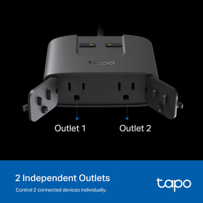 TP-Link Tapo Matter Outdoor Smart Plug, 2 Individual outlets, IP65 Weather Resistance, Works with Apple Home, Alexa, Google Home, Long Wi-Fi Range, 2.4G Wi-Fi Only, ETL Certified (Tapo P400M) Tapo